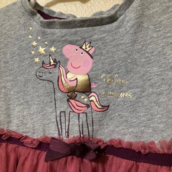 Tu Kids Peppa Pig Girls Long Sleeve Lined Tulle Skirt Dress Size 1.5-2 Years - Picture 3 of 7